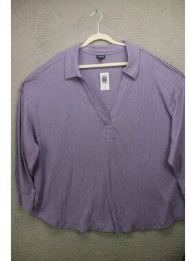 Torrid Purple Long Sleeve Waffle Knit Tunic-Size 5X-Soft-NWT